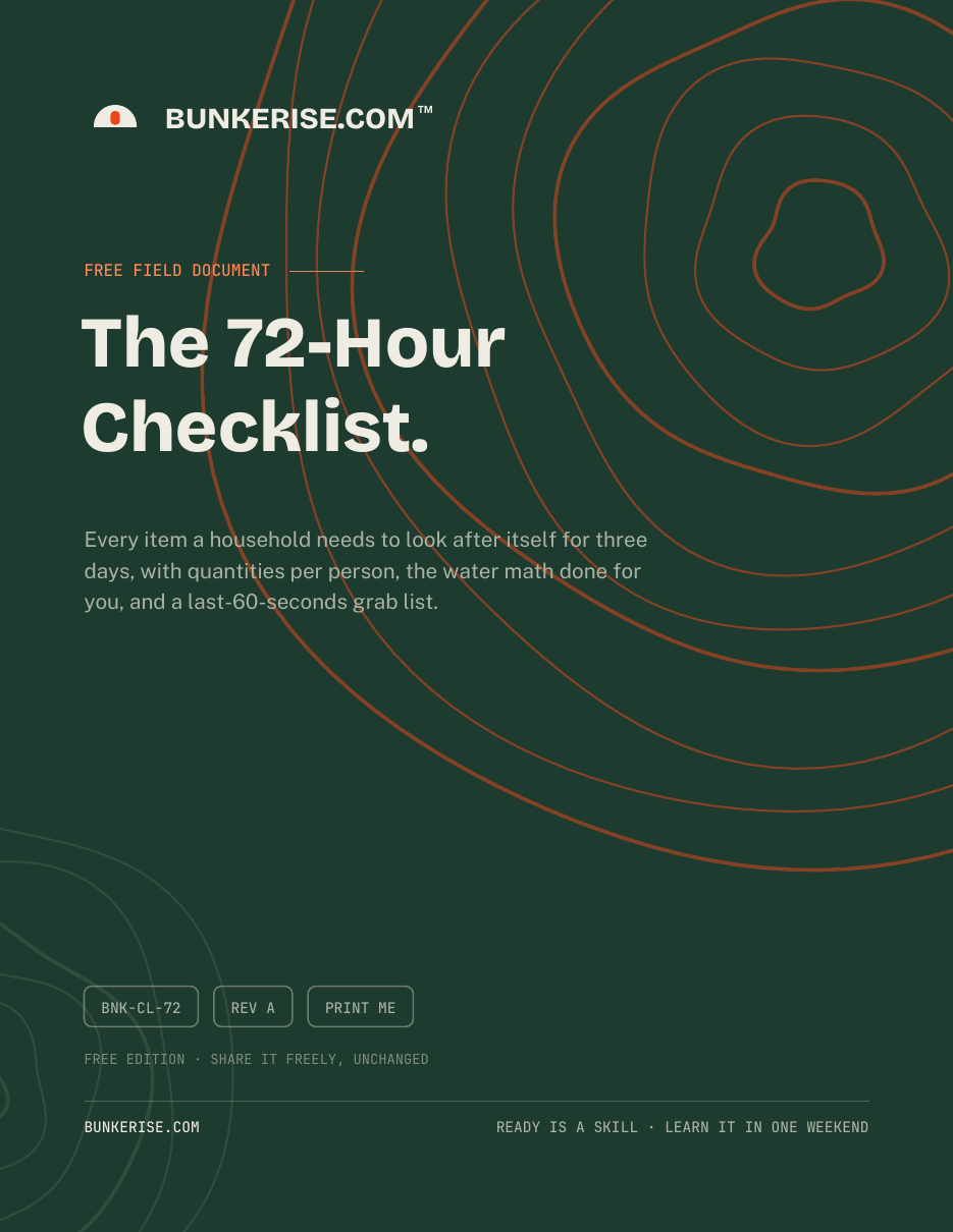 Cover of The Bunkerise 72-Hour Checklist
